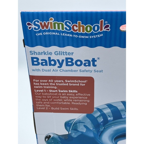 Swim School Baby Boat Level 1 Sharkie Glitter 32 Inch 6-18 Months Learn Swimming - Picture 13 of 16